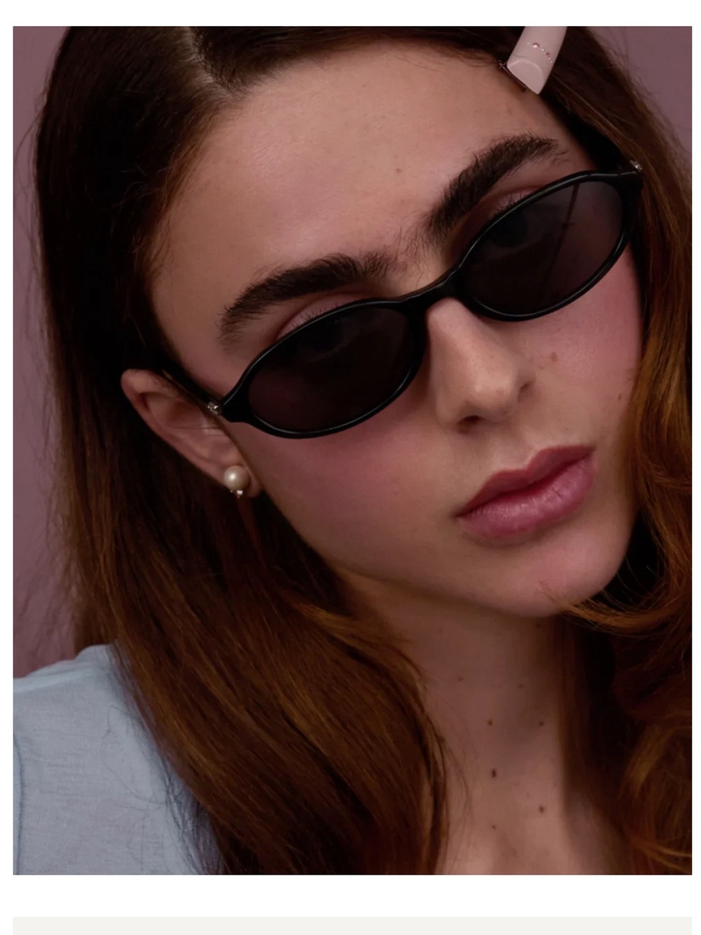 Bonnie Clyde baby Black Oval Women’s Sunglasses - Brown Lenses - Picture 2 of 16